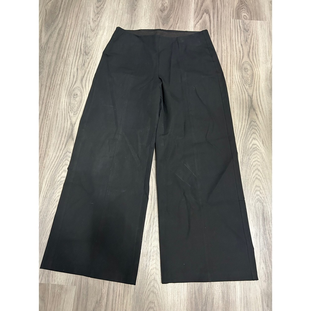 Old Navy Womens Pixie High Rise Wide Leg Cotton Rayon Blend L Large Black Pants